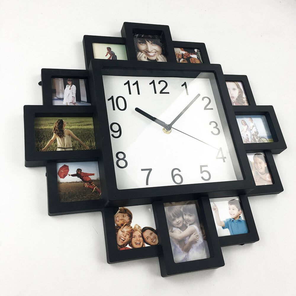 Timelike Wall Clock with 12 Photo Frames, 40cm by HitMyNeed