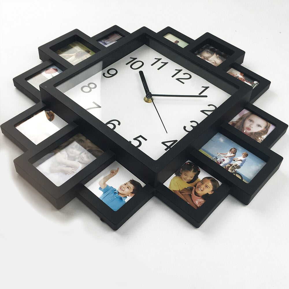 Timelike Wall Clock with 12 Photo Frames, 40cm by HitMyNeed
