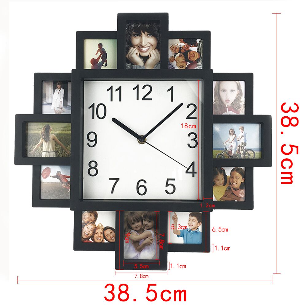 Timelike Wall Clock with 12 Photo Frames, 40cm by HitMyNeed