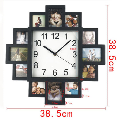 Timelike Wall Clock with 12 Photo Frames, 40cm by HitMyNeed