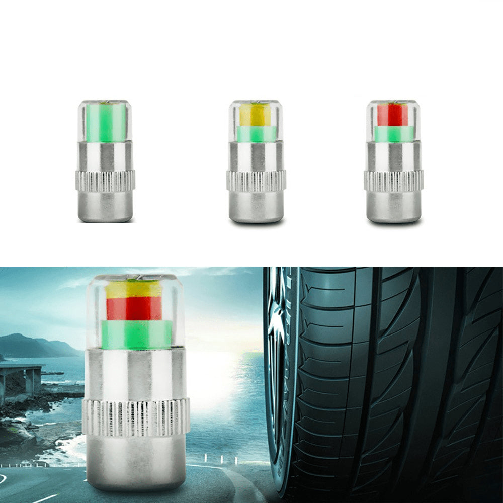 Tire Valve Cap Smart Pressure Indicators (Set of 4) by HitMyNeed