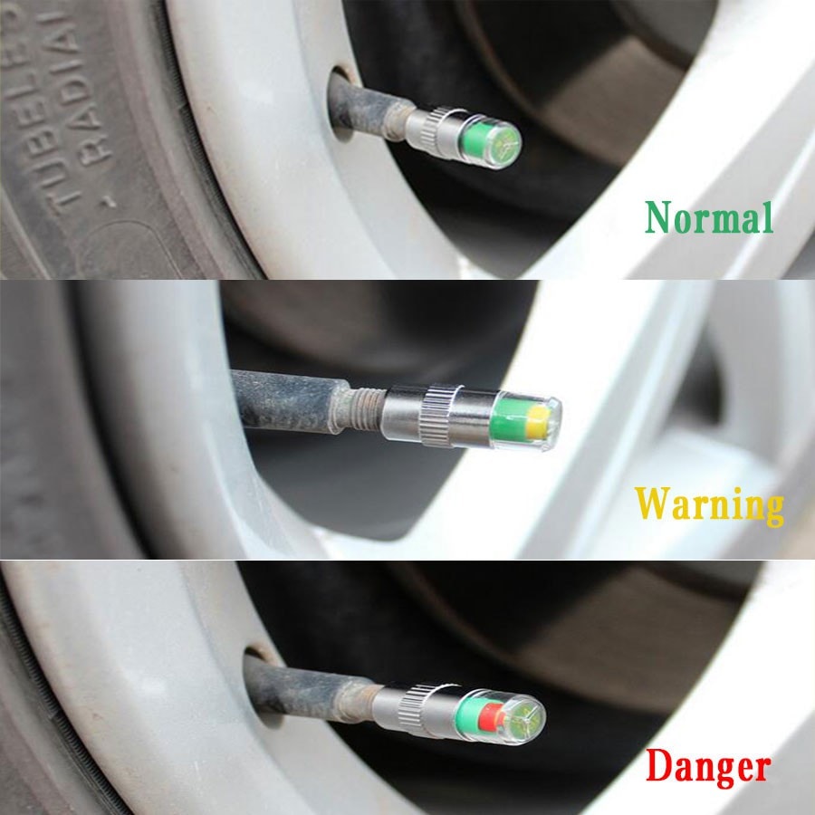 Tire Valve Cap Smart Pressure Indicators (Set of 4) by HitMyNeed