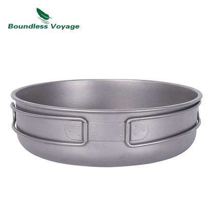 Titanium Camping Frying Pan with Lid, 1000ml by HitMyNeed