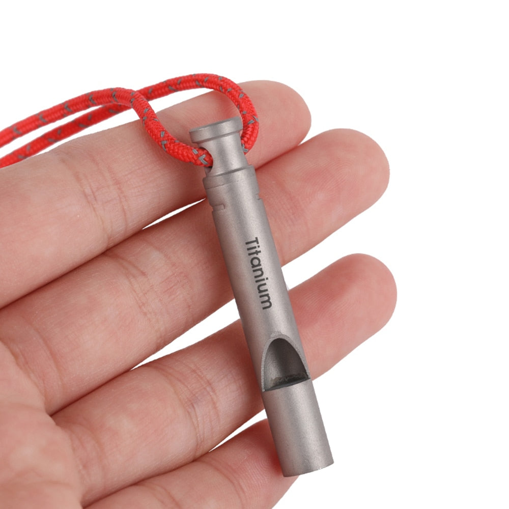 Titanium Camping Safety Whistle with Neck Cord by HitMyNeed