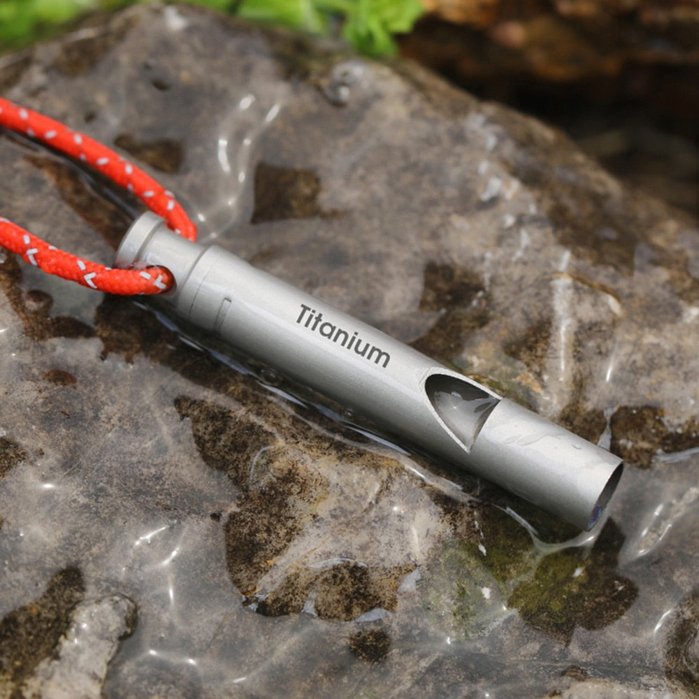 Titanium Camping Safety Whistle with Neck Cord by HitMyNeed