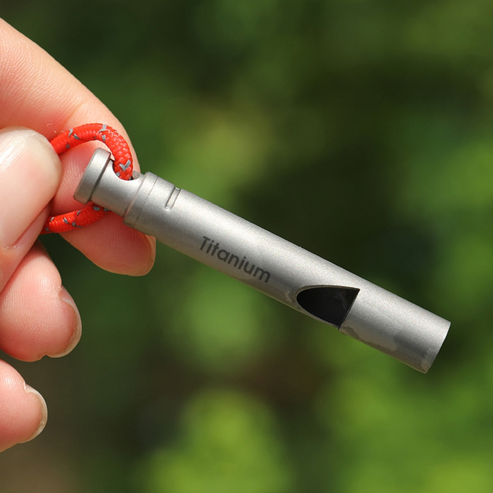 Titanium Camping Safety Whistle with Neck Cord by HitMyNeed