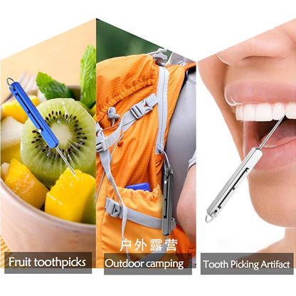 Titanium EDC Retractable Toothpick Keychain by HitMyNeed