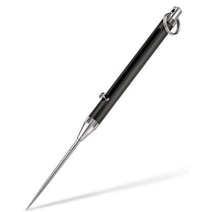 Titanium EDC Retractable Toothpick Keychain black-366 by HitMyNeed