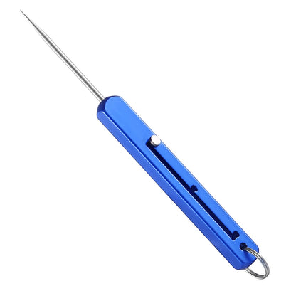 Titanium EDC Retractable Toothpick Keychain blue by HitMyNeed