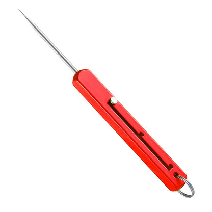 Titanium EDC Retractable Toothpick Keychain red by HitMyNeed