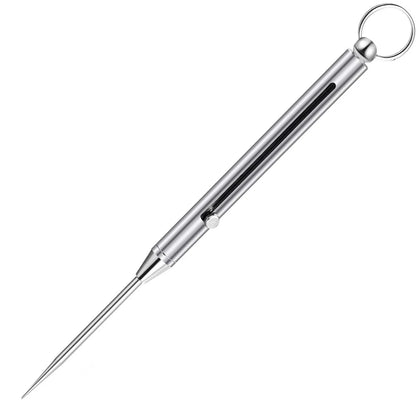 Titanium EDC Retractable Toothpick Keychain sliver-1052 by HitMyNeed