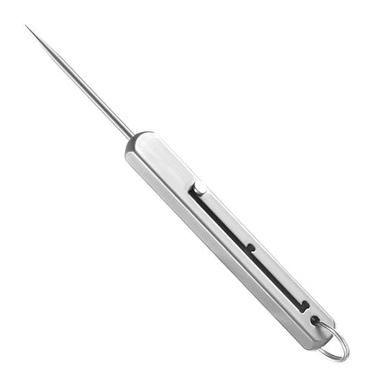 Titanium EDC Retractable Toothpick Keychain sliver by HitMyNeed