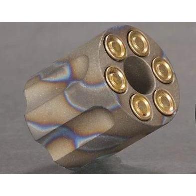 Titanium Revolver EDC Paracord Bead Pendant flame-pattern by HitMyNeed