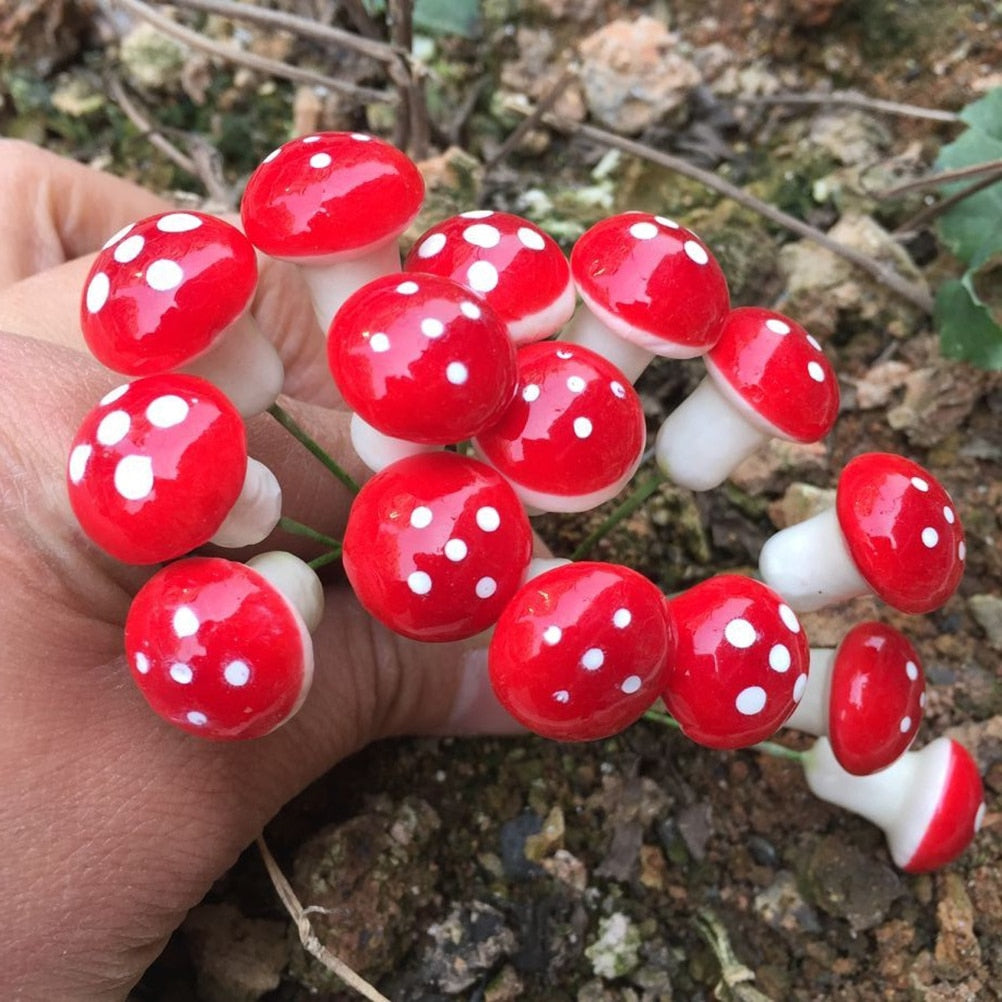 Toadstool Garden Ornaments Set of 30 by HitMyNeed