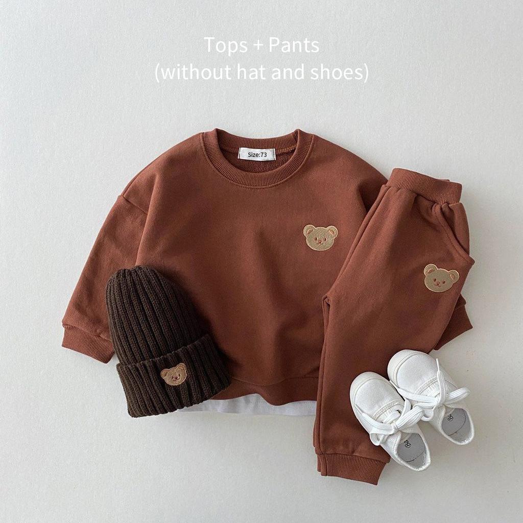 Toddler Bear Sweatshirt & Pants Fall Outfit Set auburn 24m by HitMyNeed
