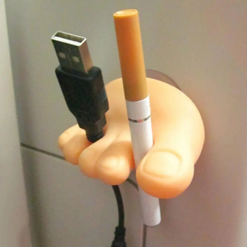 Toe-Shaped Suction Toothbrush & Cable Holder by HitMyNeed