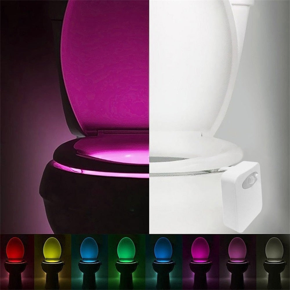 Toilet Night Light with Motion-Sensor LED, 8 Colors by HitMyNeed