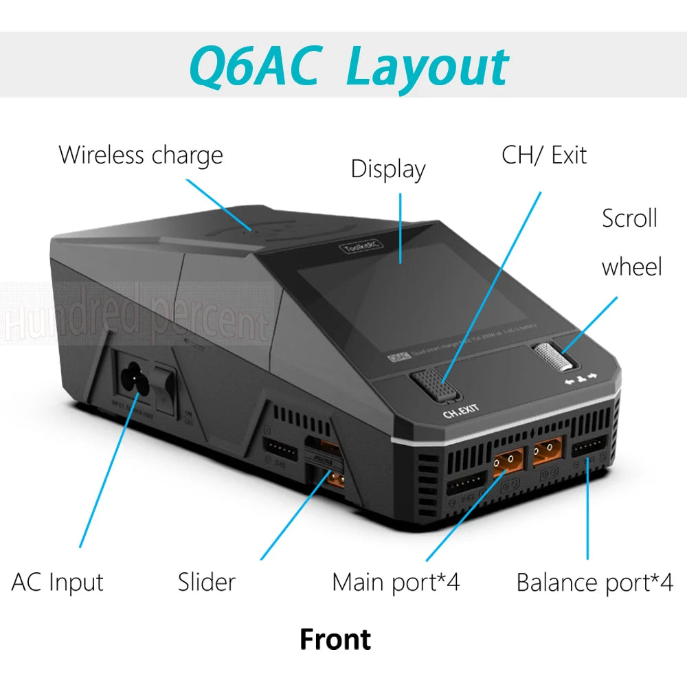 ToolkitRC Q6AC 4-Channel Smart AC/DC Charger 1000W by HitMyNeed