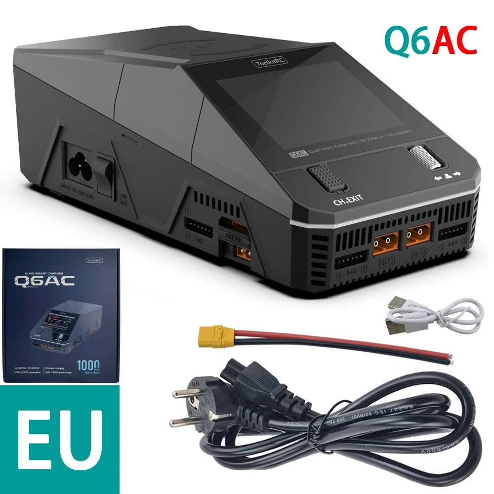 ToolkitRC Q6AC 4-Channel Smart AC/DC Charger 1000W by HitMyNeed