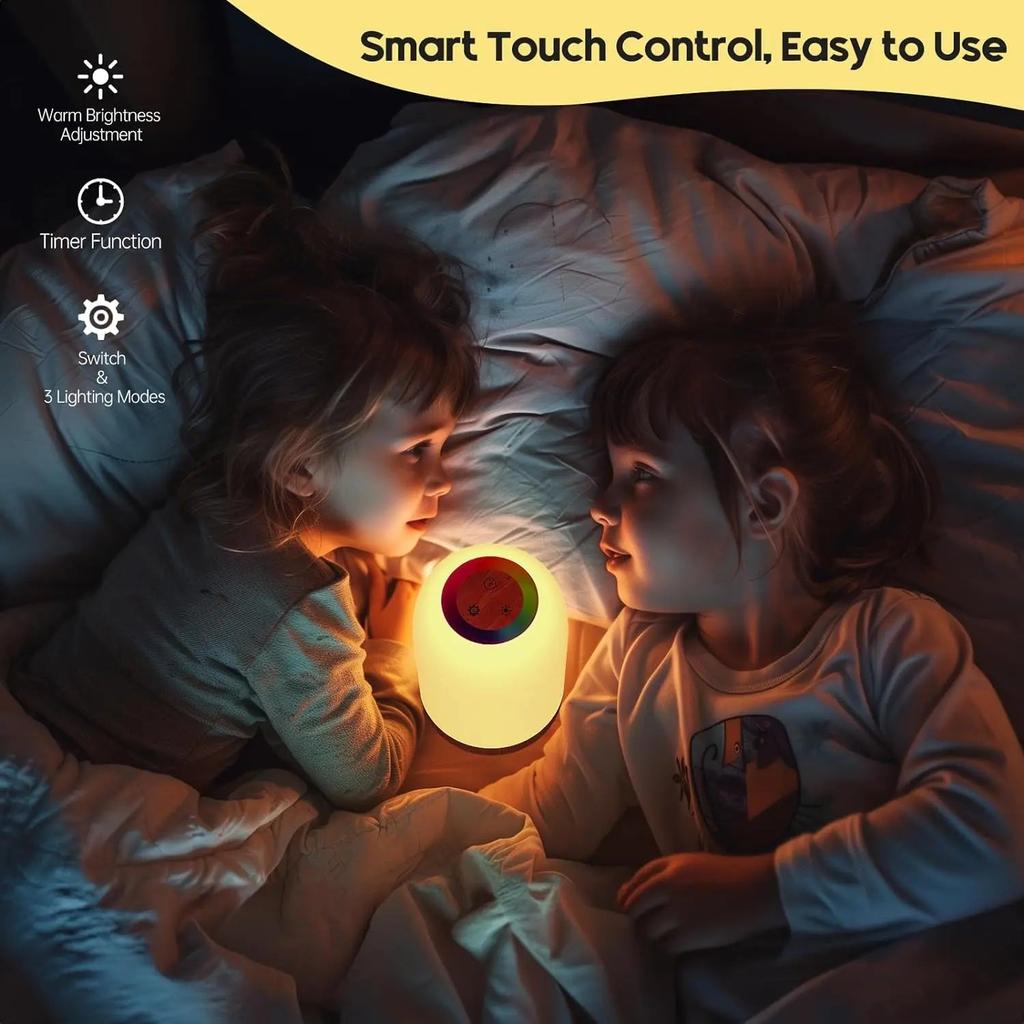 Touch Dimmable RGB Bedside Lamp with Timer by HitMyNeed