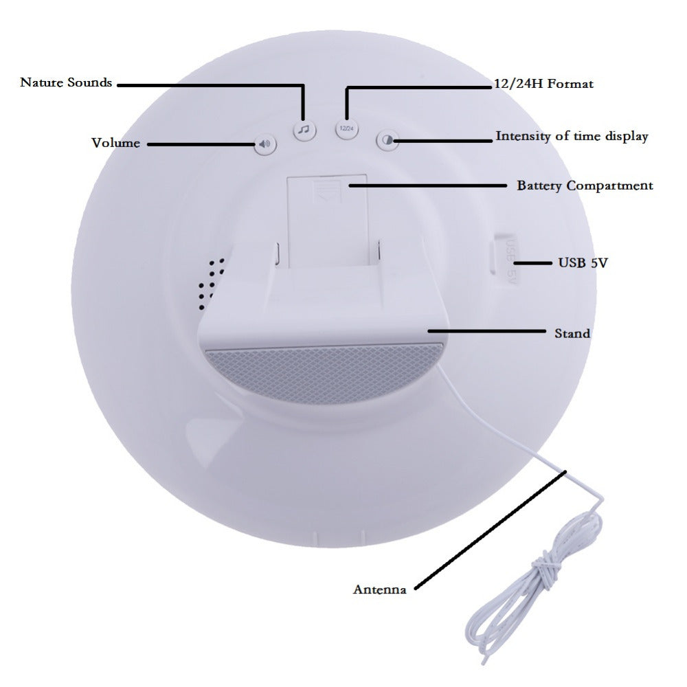 Touch-Sensing Sunrise Alarm Clock with FM Radio by HitMyNeed