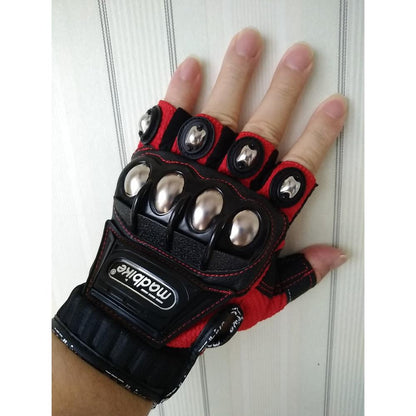Touchscreen Tactical Half-Finger Steel Knuckle Gloves by HitMyNeed