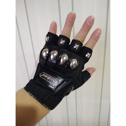 Touchscreen Tactical Half-Finger Steel Knuckle Gloves by HitMyNeed