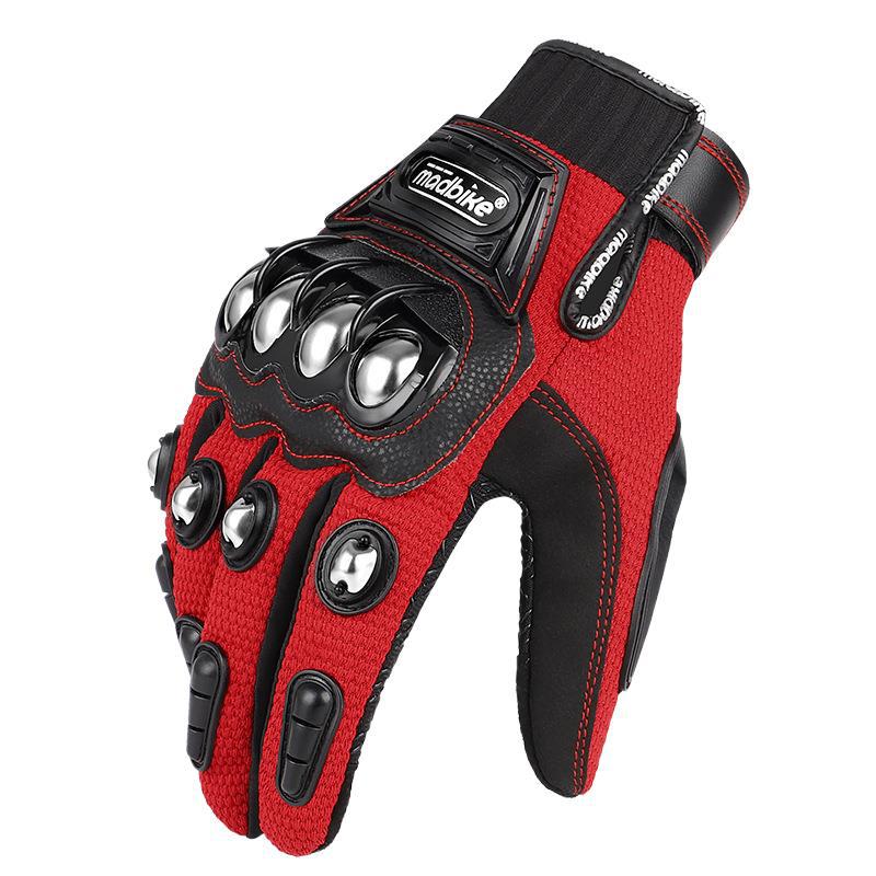 Touchscreen Tactical Half-Finger Steel Knuckle Gloves touch-screen-red xxl by HitMyNeed