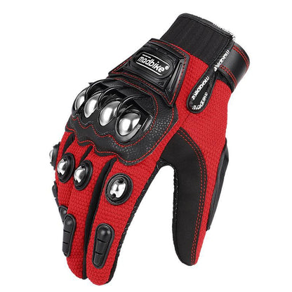 Touchscreen Tactical Half-Finger Steel Knuckle Gloves touch-screen-red xxl by HitMyNeed