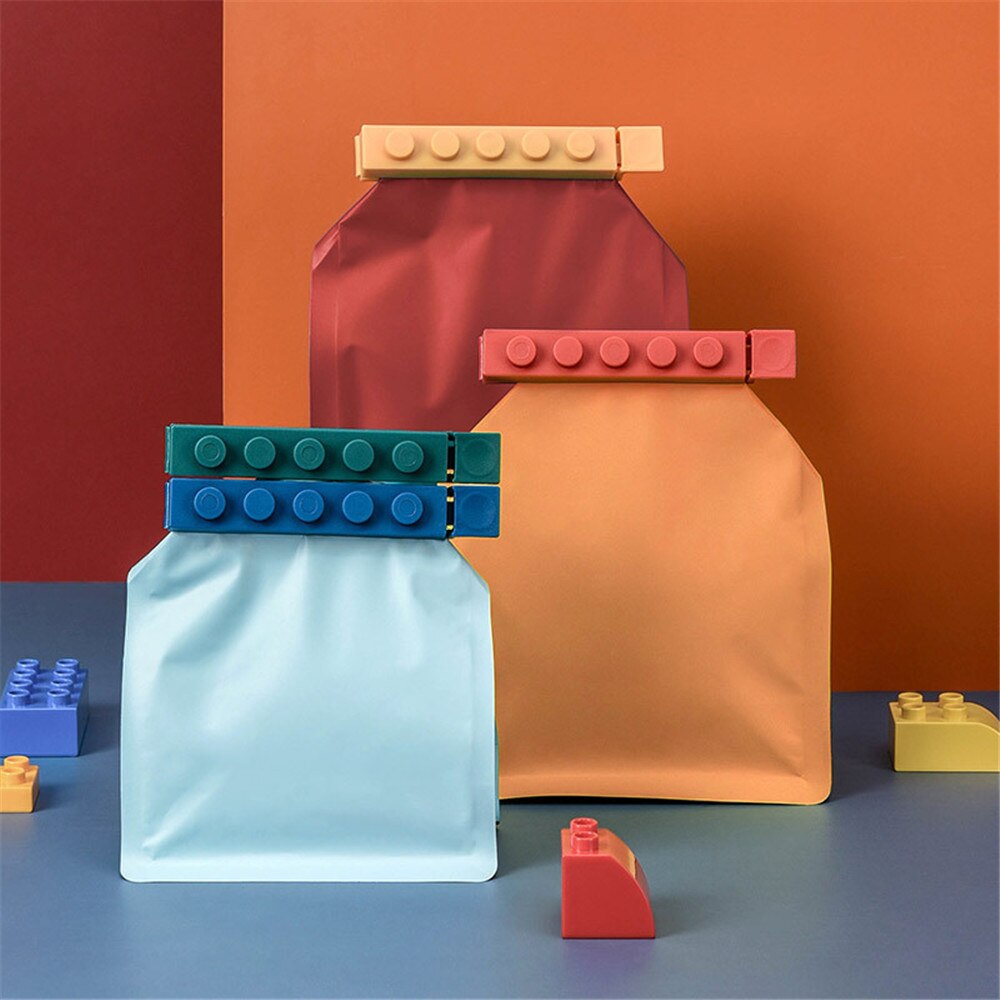 Toy Block Style Chip Bag Clips Set (4 Pack) by HitMyNeed
