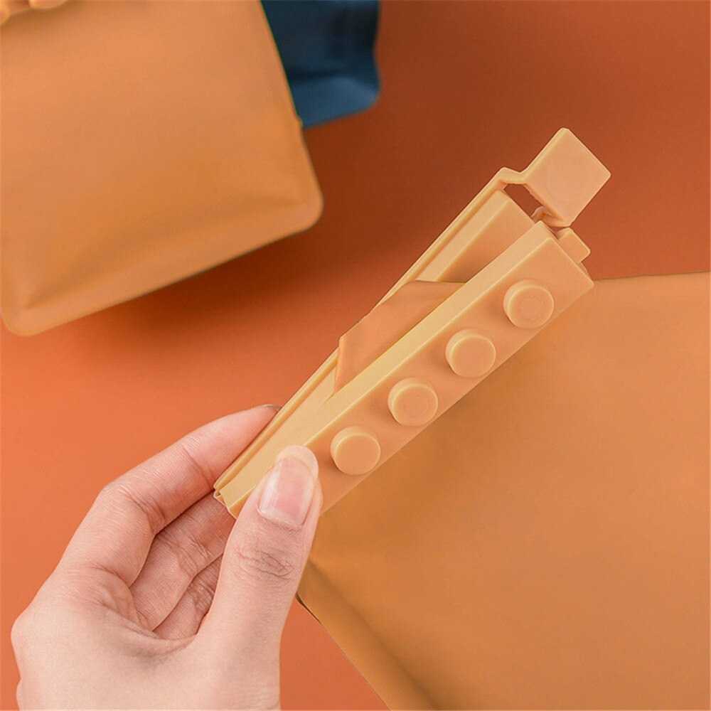 Toy Block Style Chip Bag Clips Set (4 Pack) by HitMyNeed