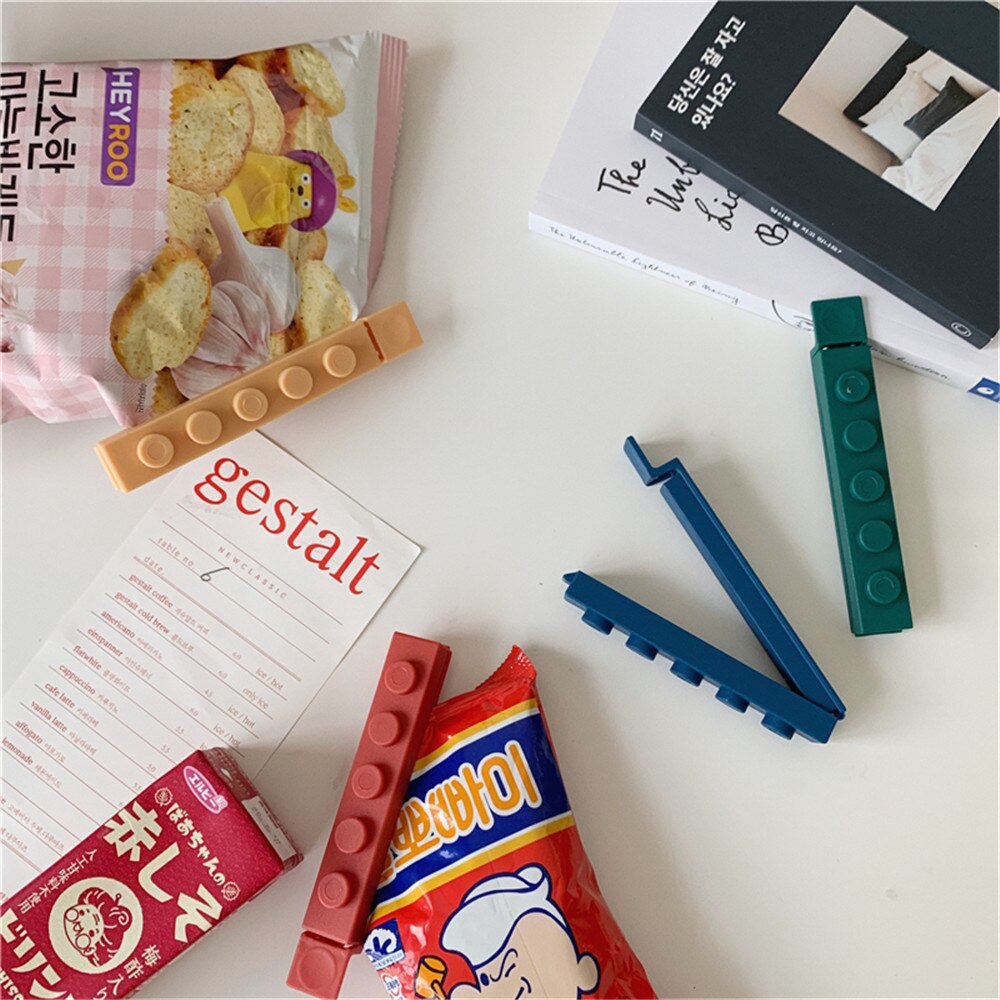 Toy Block Style Chip Bag Clips Set (4 Pack) by HitMyNeed