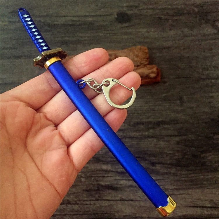 Toy Katana Pendant Keychain Anime Sword Accessory blue by HitMyNeed