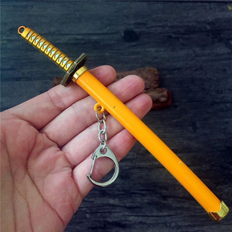 Toy Katana Pendant Keychain Anime Sword Accessory orange by HitMyNeed