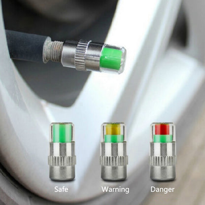 TPMS Color Tire Pressure Gauge Valve Caps (4-Pack) by HitMyNeed