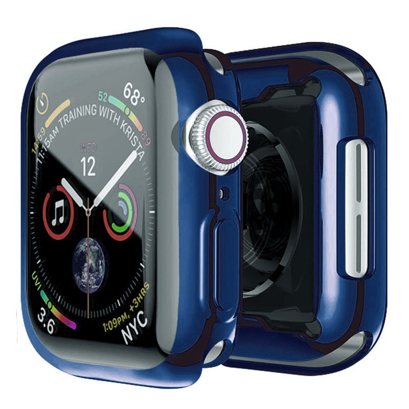 TPU Full Cover Screen Protector for Apple Watch dark-blue series7-45mm by HitMyNeed