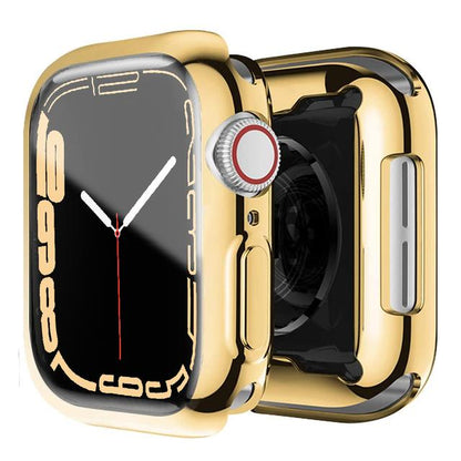 TPU Full Cover Screen Protector for Apple Watch gold series7-45mm by HitMyNeed