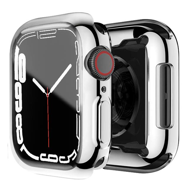 TPU Full Cover Screen Protector for Apple Watch silver series123-42mm by HitMyNeed