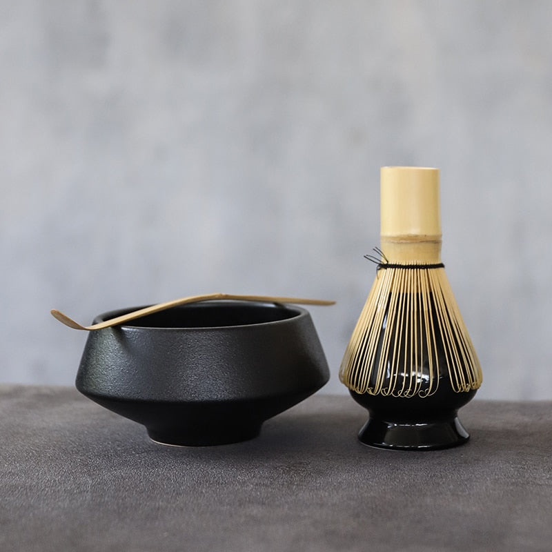Traditional Matcha Whisk Set with Bowl (4 pcs) by HitMyNeed