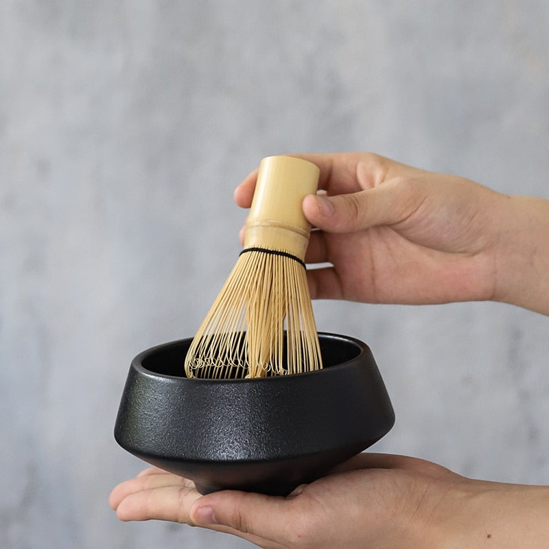 Traditional Matcha Whisk Set with Bowl (4 pcs) by HitMyNeed
