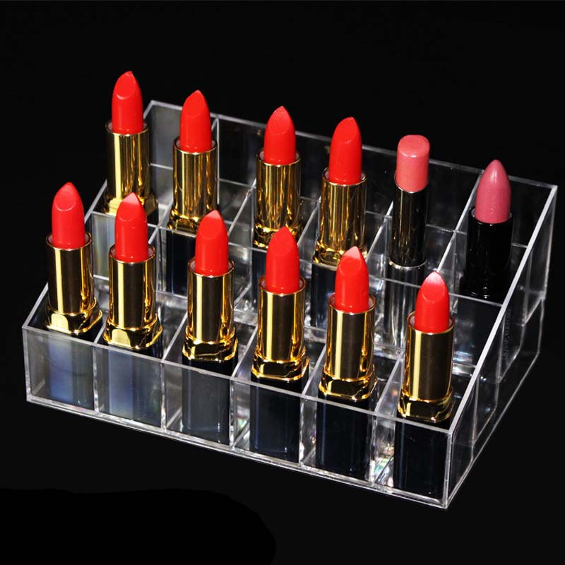 Transparent 24-Slot Acrylic Lipstick Holder Stand by HitMyNeed