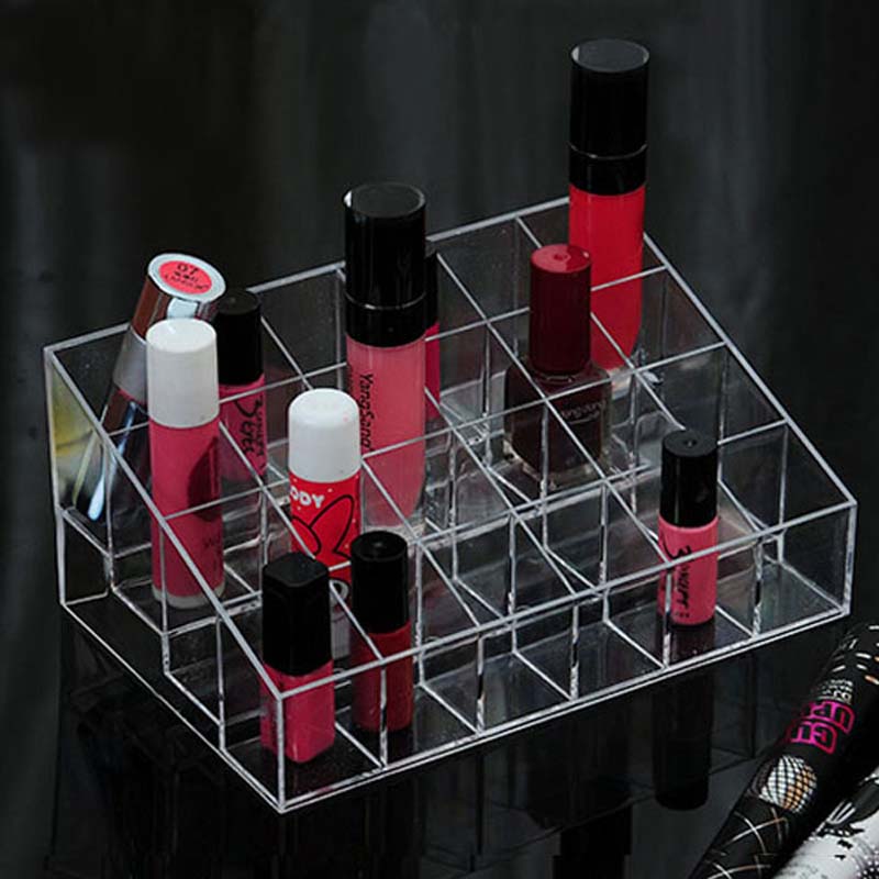 Transparent 24-Slot Acrylic Lipstick Holder Stand by HitMyNeed