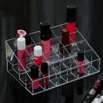 Transparent 24-Slot Acrylic Lipstick Holder Stand by HitMyNeed