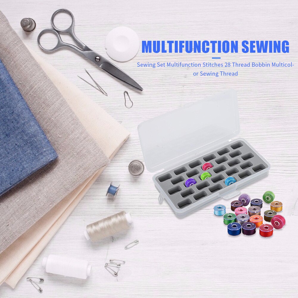 Transparent 28 Grid Bobbin Storage Box Organizer by HitMyNeed