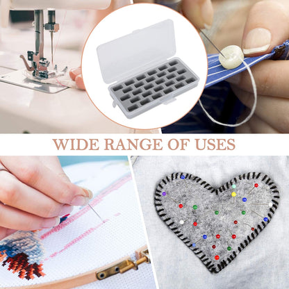 Transparent 28 Grid Bobbin Storage Box Organizer by HitMyNeed