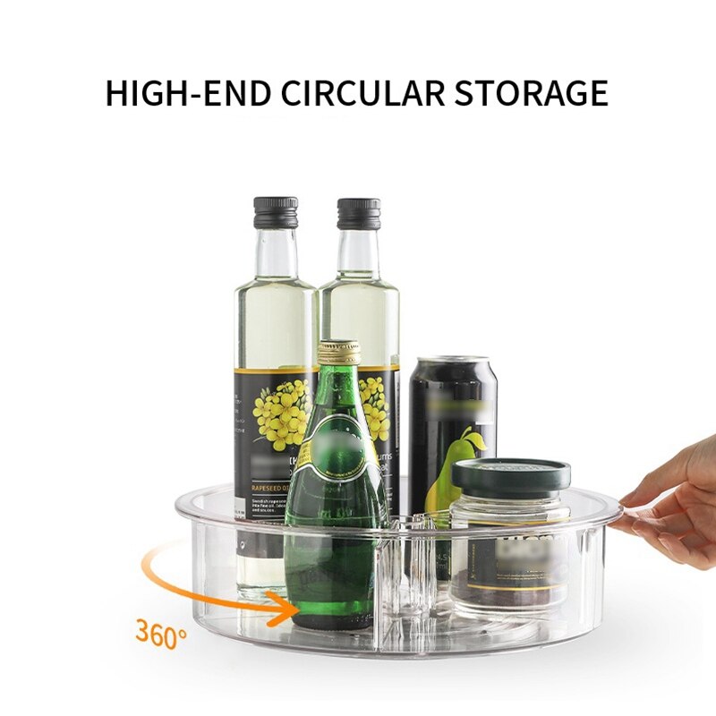 Transparent 360° Rotating Tray Organizer by HitMyNeed