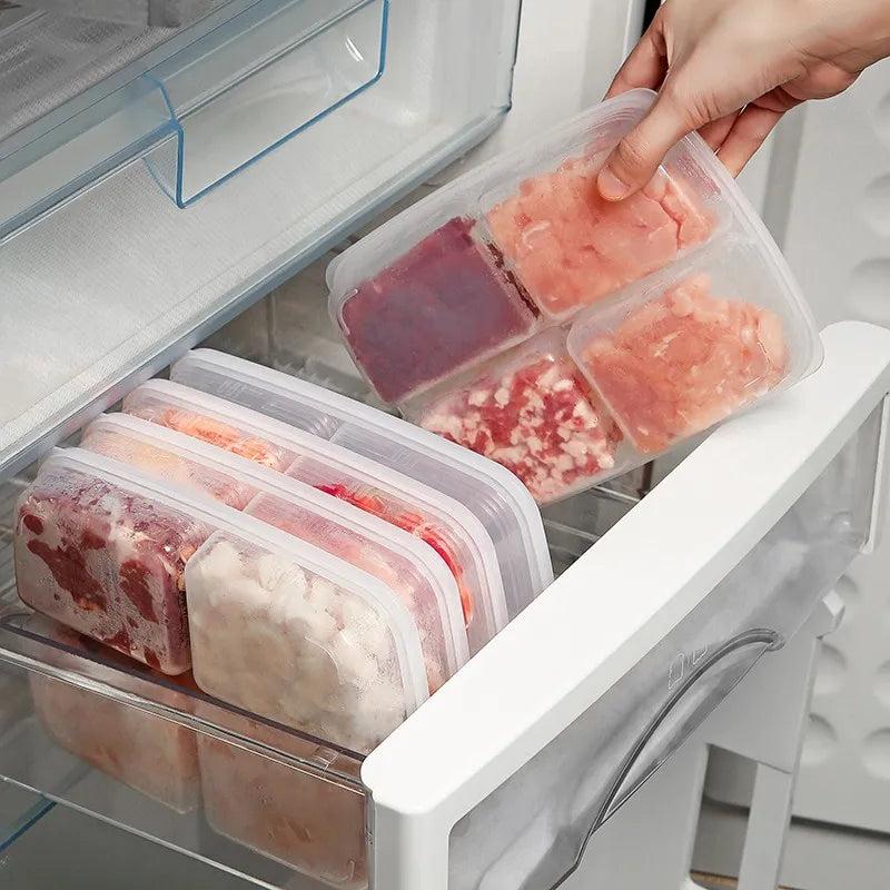 Transparent 4-Grid Refrigerator Food Storage Box by HitMyNeed