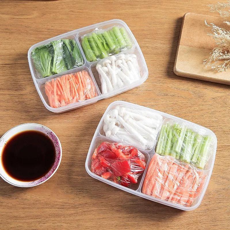 Transparent 4-Grid Refrigerator Food Storage Box by HitMyNeed