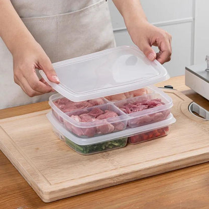 Transparent 4-Grid Refrigerator Food Storage Box by HitMyNeed