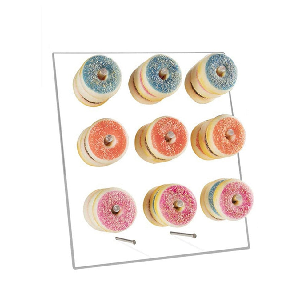 Transparent 9 Pillar Acrylic Donut Display Stand by HitMyNeed